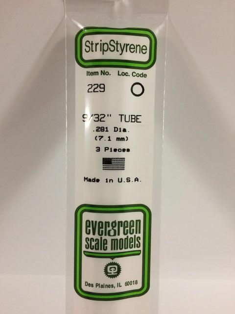229 - 14" Opaque White Polystyrene Tubes .281" 9/32 3Pk