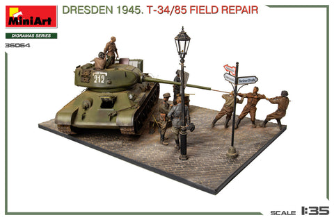 MiniArt 1/35 Dresden 1945. T-34/85 Field Repair. Big Set