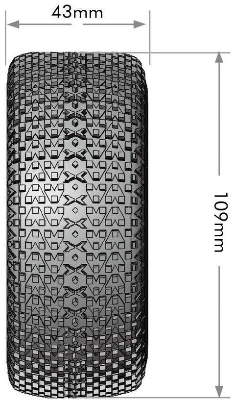Louise R/C SC-Turbo 2.2/3.0" - 12,14,17mm Rem Hex Blk Wheels - 2 pack