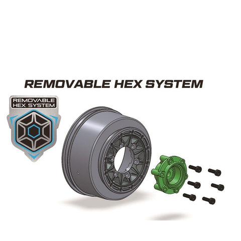 Louise R/C SC-Turbo 2.2/3.0" - 12,14,17mm Rem Hex Blk Wheels - 2 pack
