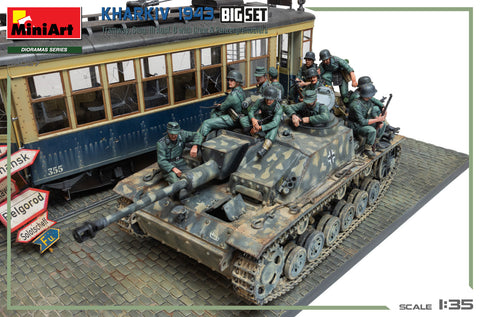 MiniArt 1/35 Kharkiv 1943: Tram & Stug. III Ausf. G with Crew. BIG SET