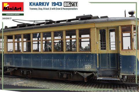 MiniArt 1/35 Kharkiv 1943: Tram & Stug. III Ausf. G with Crew. BIG SET