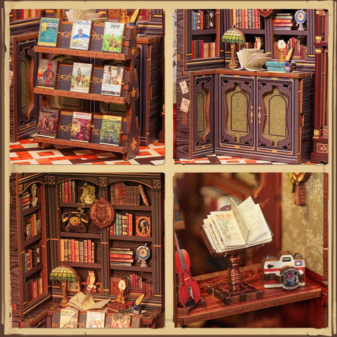 CuteBee DIY Book Nook Kit - Owl Bookstore