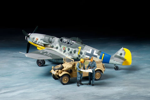 A Tamiya 1/48 Bf109 G-6 & Kubelwagen 82 priced at $60.50 available from Echelon Hobbies