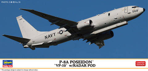 A Hasegawa 1/200 P-8A Poseidon "Vp-10" w/Radar Pod priced at $51.25 available from Echelon Hobbies