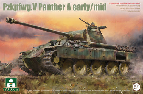 A Takom 1/35 Pzkpfwg.V Panther A early/mid production priced at $68.75 available from Echelon Hobbies