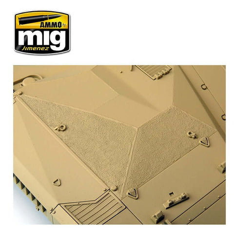 A Ammo Mig Anti-Slip Paste – Sand Color (for 1/35) priced at $8.99 available from Echelon Hobbies