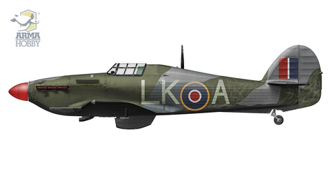 A Arma Hobby 1/48 Hurricane Mk IIc "Jubilee" priced at $82.50 available from Echelon Hobbies