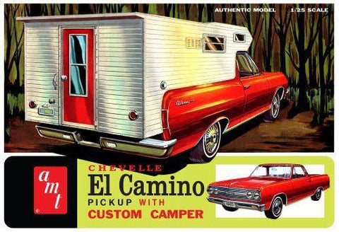 A AMT 1:25 1965 Chevy El Camino W/Camper priced at $48.99 available from Echelon Hobbies