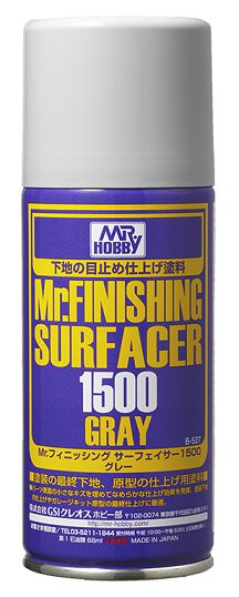 A Mr Finishing Surfacer Spray 1500 Gray priced at $12.99 available from Echelon Hobbies