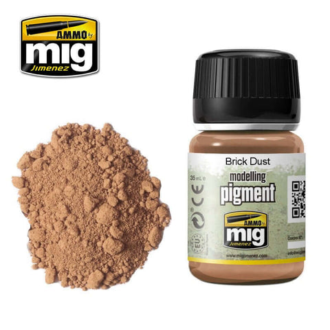 A Ammo Mig Brick Dust Pigment priced at $8.99 available from Echelon Hobbies