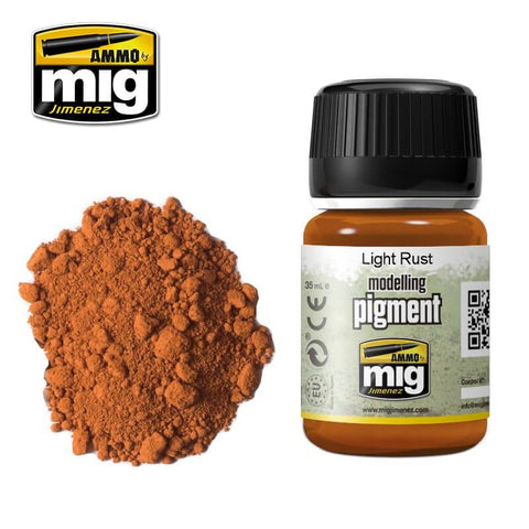 A Ammo Mig Light Rust Pigment priced at $8.99 available from Echelon Hobbies