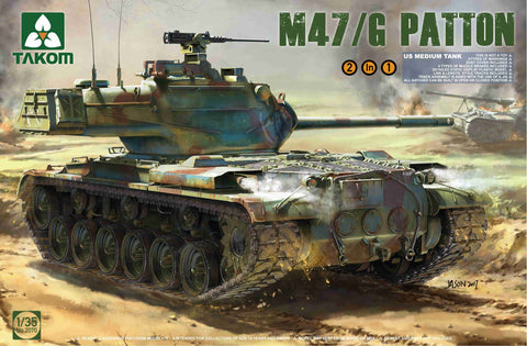 A Takom 1/35 US Medium Tank M47/G 2 in 1 priced at $68.75 available from Echelon Hobbies