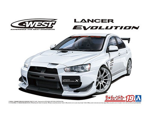 A Aoshima 1/24 C-WEST CZ4A Lancer Evolution '07 Mitsubishi priced at $41.75 available from Echelon Hobbies