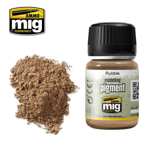 A Ammo Mig Rubble Pigment priced at $8.99 available from Echelon Hobbies