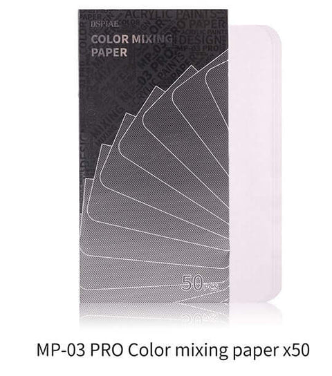 A DSPIAE PRO Color Mixing Paper for Dspiae Wet Pallet- 50pcs priced at $7.99 available from Echelon Hobbies