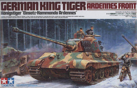 A Tami1/35 German King Tiger (Ardennes Front) priced at $66.25 available from Echelon Hobbies