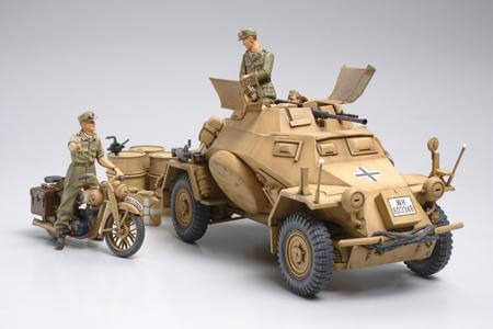 A Tamiya 1/35 Sd.Kfz.222 North Africa priced at $49.99 available from Echelon Hobbies