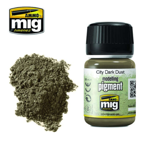 A Ammo Mig City Dark Dust Pigment priced at $8.99 available from Echelon Hobbies