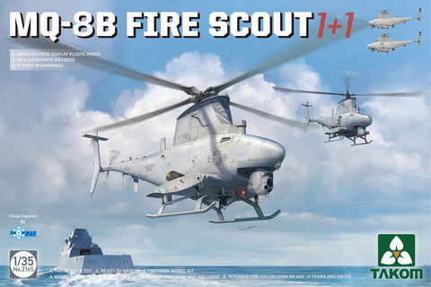 A Takom 1/35 MQ-8B Fire Scout 1+1 priced at $51.99 available from Echelon Hobbies