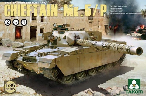 A Takom 1/35 British Main Battle Tank Chieftain Mk.5/P 2 in 1 priced at $84.50 available from Echelon Hobbies