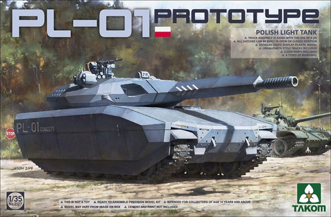 A Takom 1/35 Polish PL-01 Prototype Light Tank priced at $64.99 available from Echelon Hobbies