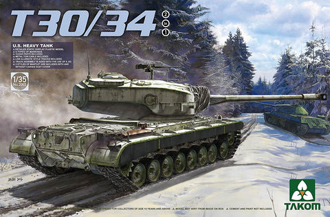 A Takom 1/35 U.S. Heavy Tank T30/34 2 in 1 priced at $72.99 available from Echelon Hobbies