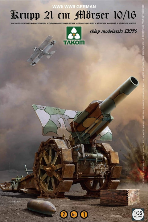 A Takom 1/35 Krupp 21cm Morser 10/16 priced at $49.99 available from Echelon Hobbies