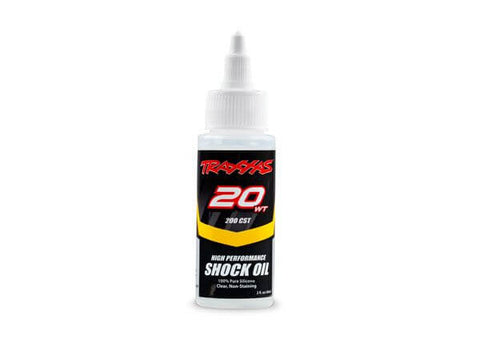 A Traxxas silicone shock oil - 20 wt, 200 cSt, 60cc priced at $10.98 available from Echelon Hobbies