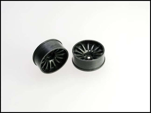 A PN Racing Mini-Z 2WD Machine Cut 16 Spoke Front Wheel F2 Black priced at $8.99 available from Echelon Hobbies