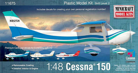 A Minicraft 1/48 Cessna 150 priced at $44.99 available from Echelon Hobbies