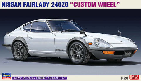 A Hasegawa 1/24 Nissan Fairlady 240ZG “Custom Wheel” priced at $43.99 available from Echelon Hobbies