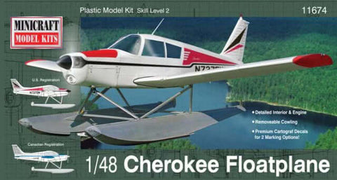 A Minicraft 1/48 Cherokee Floatplane priced at $44.99 available from Echelon Hobbies