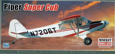 A Minicraft 1/48 Piper Super Cub priced at $44.99 available from Echelon Hobbies