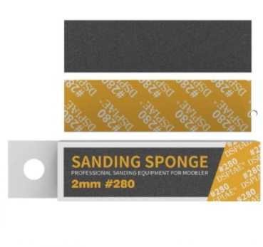 A DSPIAE 2mm Sanding Sponge #280 Grit priced at $4.99 available from Echelon Hobbies