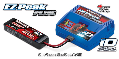 A Traxxas EZ-Peak Plus 3s, 4 Amp, NiMH/LiPo with iD priced at $89.98 available from Echelon Hobbies