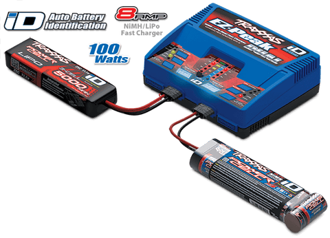 A Traxxas Charger, EZ-Peak Dual, 100W, NiMH/LiPo with iD Auto priced at $169.98 available from Echelon Hobbies