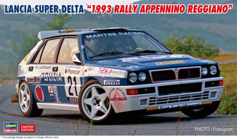 A Hasegawa 1/24 LANCIA SUPER DELTA "1993 RALLY APPENNINO REGGIANO" priced at $47.50 available from Echelon Hobbies