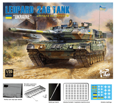 A Border Model 1/35 Leopard 2A6 Tank "UKRAINE" priced at $95.25 available from Echelon Hobbies