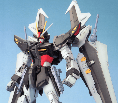 A Bandai MG 1/100 Strike Noir Gundam priced at $74.25 available from Echelon Hobbies