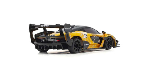 A Kyosho MINI-Z RWD readyset McLaren Senna GTR Orange priced at $269.99 available from Echelon Hobbies