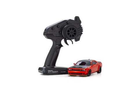 A Kyosho MINI-Z AWD DODGE CHALLENGER SRT HELLCAT REDEYE Tor Red priced at $279.99 available from Echelon Hobbies