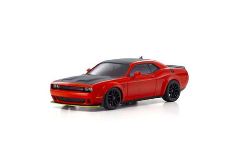 A Kyosho MINI-Z AWD DODGE CHALLENGER SRT HELLCAT REDEYE Tor Red priced at $279.99 available from Echelon Hobbies