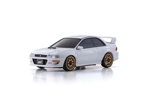 A Kyosho MINI-Z AWD SUBARU IMPREZA 22B-STi Version White priced at $299.99 available from Echelon Hobbies