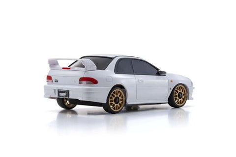 A Kyosho MINI-Z AWD SUBARU IMPREZA 22B-STi Version White priced at $299.99 available from Echelon Hobbies