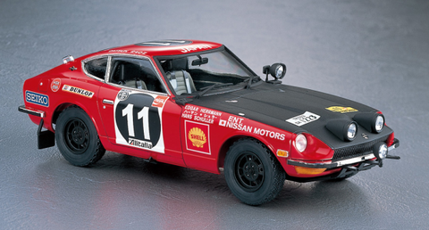 A Hasegawa [HC48] 1:24 DATSUN 240Z 1971 SAFARI RALLY WINNER priced at $35.50 available from Echelon Hobbies