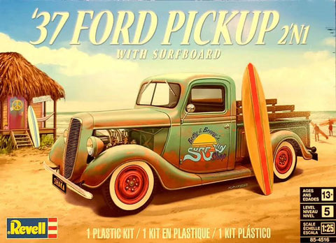 Revell 1/25 37 Ford Pickup 2N1 with Surfboard