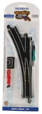 A HO Bachmann E-Z Track remote turnout- left priced at $47.99 available from Echelon Hobbies