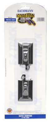 A HO Bachmann E-Z Track HAYES BUMPERS 2 pack priced at $20.49 available from Echelon Hobbies