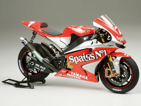 A Tamiya 1/12 Yamaha Yzr-M1 '04 No 7/33 priced at $44.75 available from Echelon Hobbies